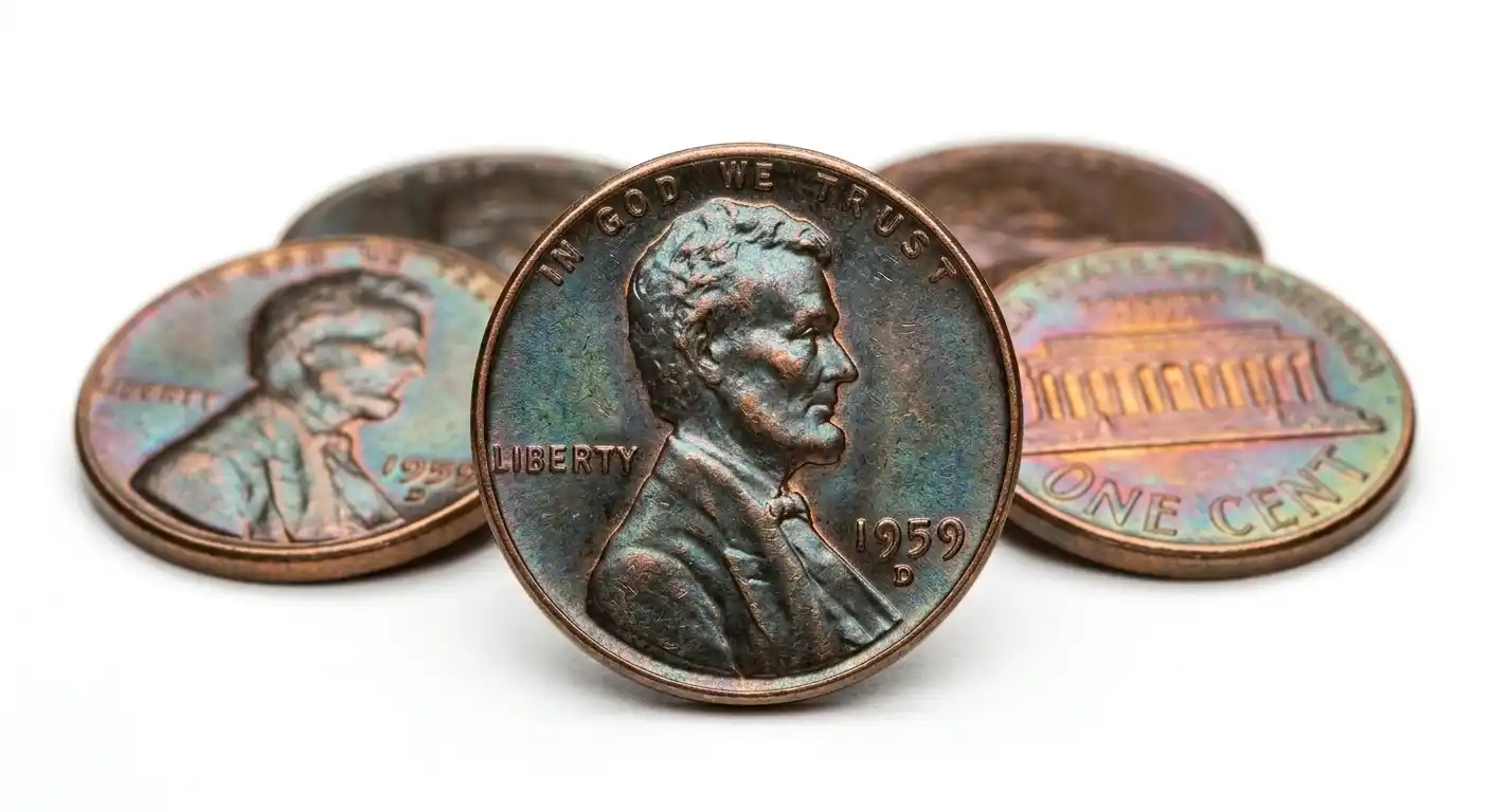 multiple 1959-D pennies